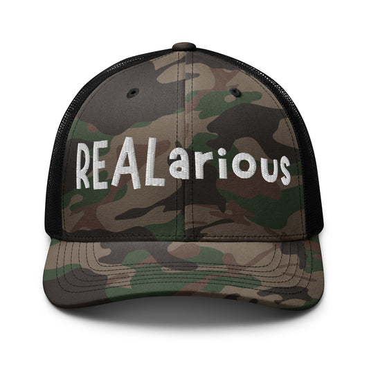 Official REALarious Camouflage trucker hat