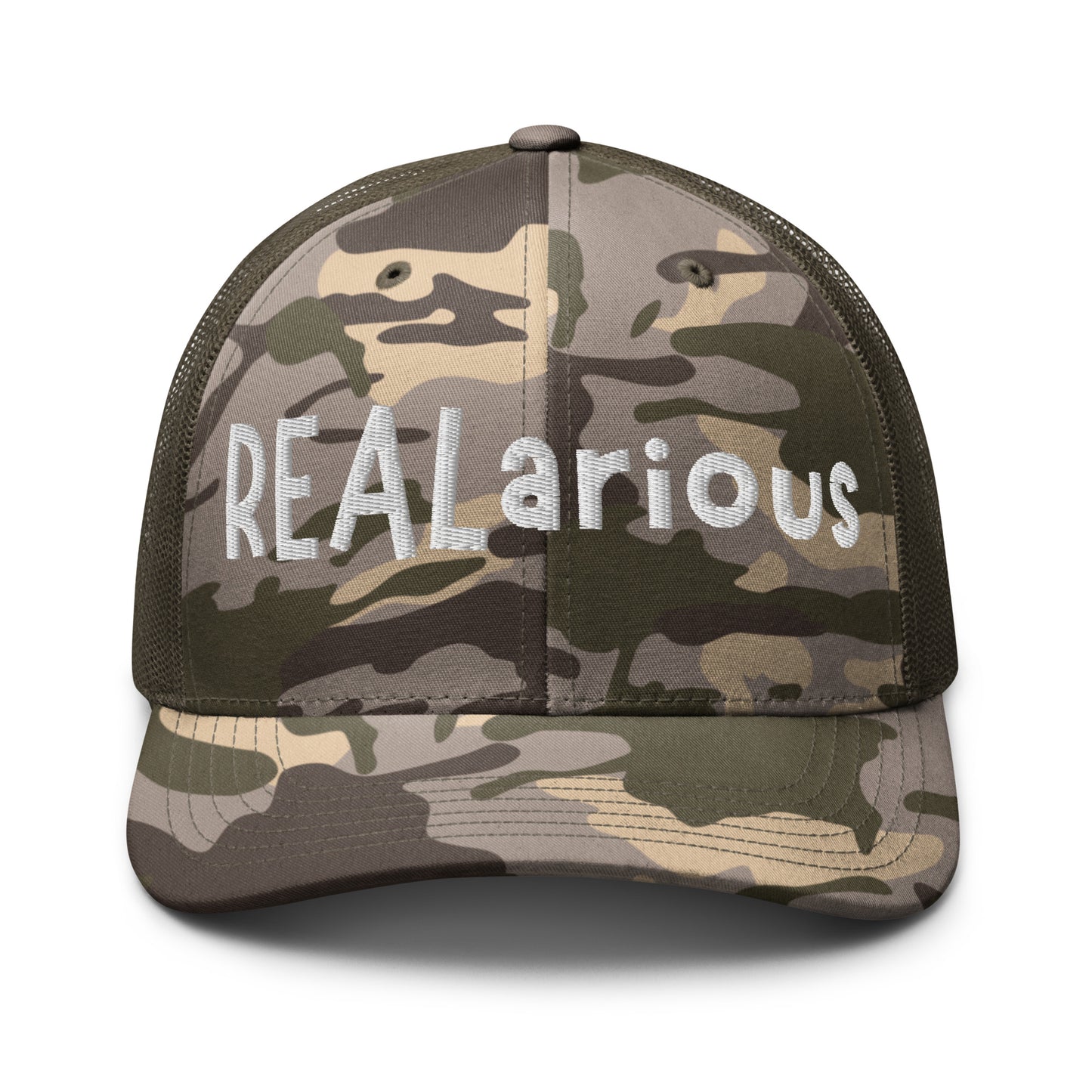 Official REALarious Camouflage trucker hat