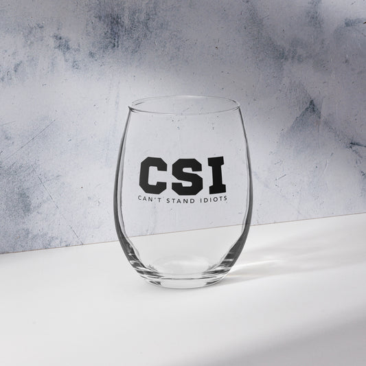 CSI Stemless white wine glass