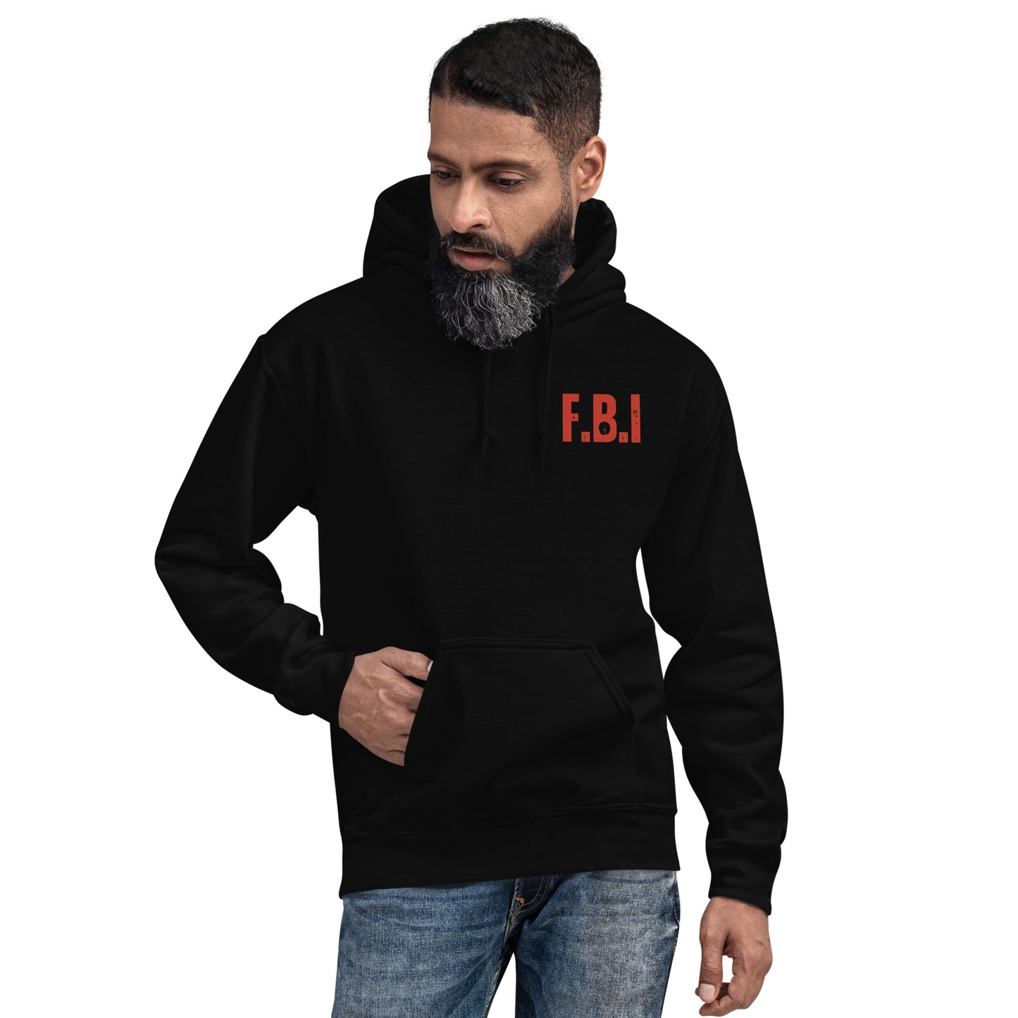 REALarious Official FBI-Red Hoodie Dark