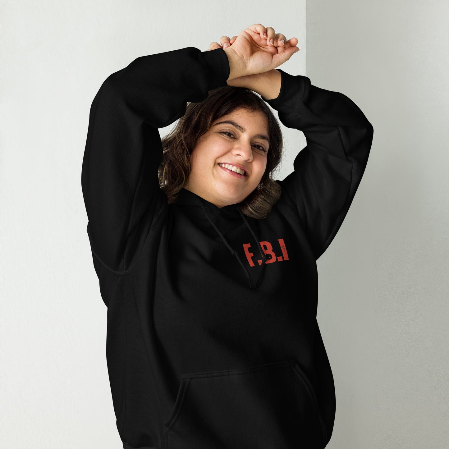 REALarious Official FBI-Red Hoodie Dark