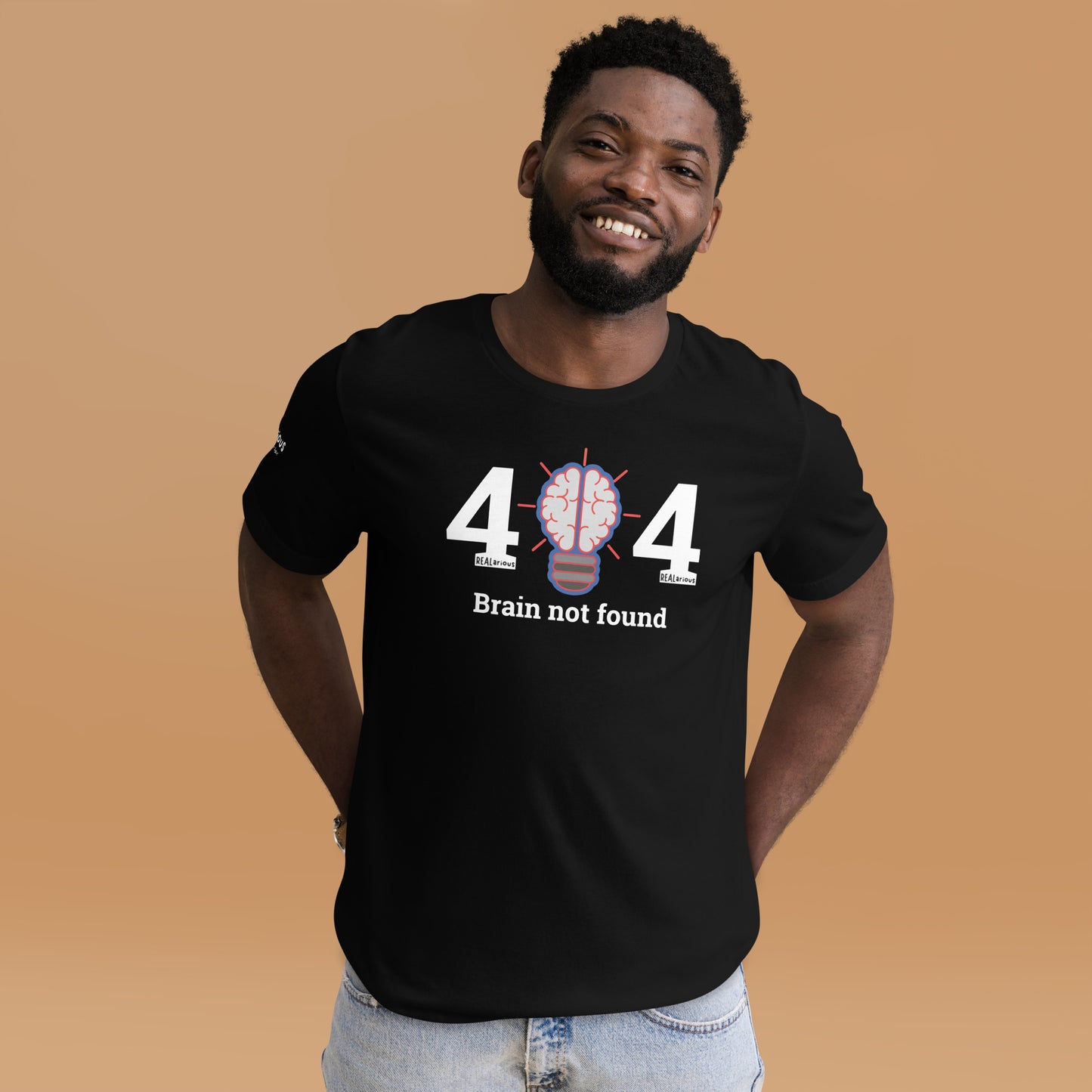 REALarious Official 404 Brain Not Found t-shirt