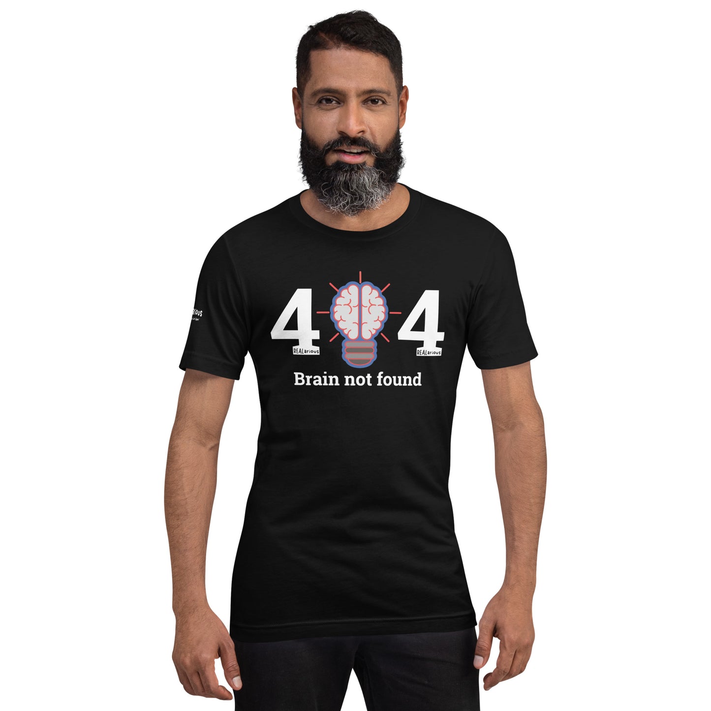 REALarious Official 404 Brain Not Found t-shirt