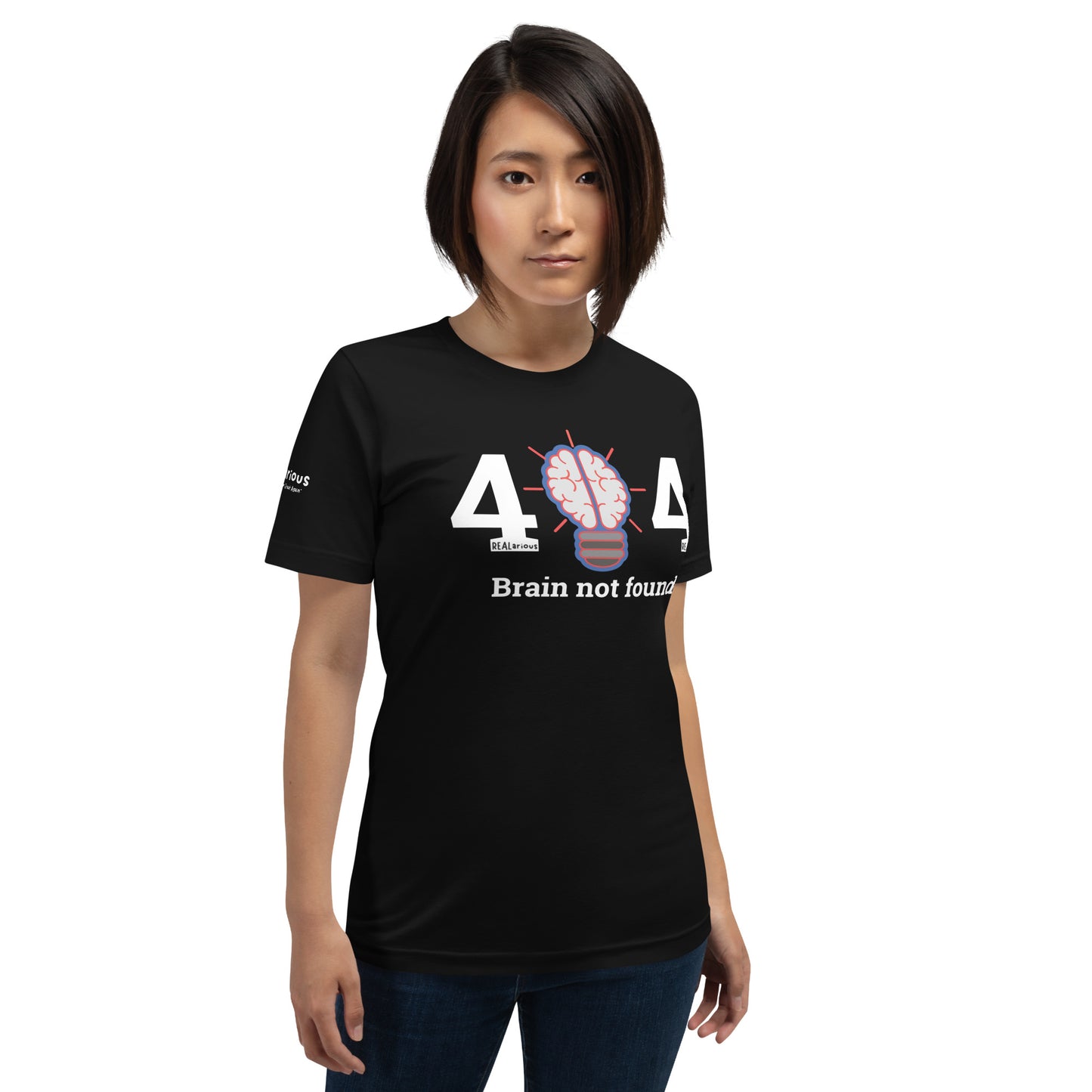 REALarious Official 404 Brain Not Found t-shirt