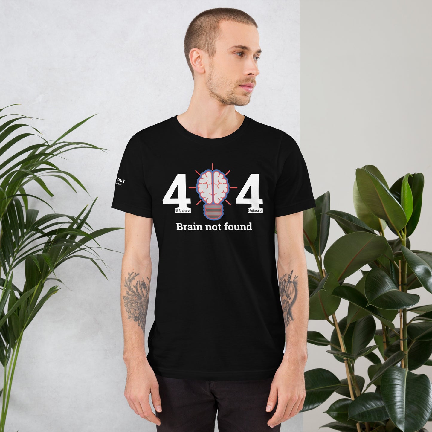 REALarious Official 404 Brain Not Found t-shirt